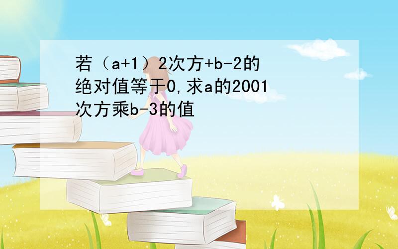 若（a+1）2次方+b-2的绝对值等于0,求a的2001次方乘b-3的值