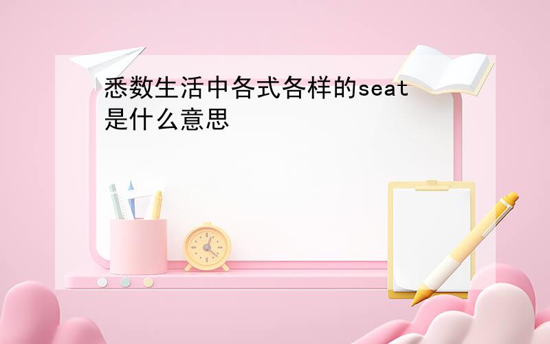 悉数生活中各式各样的seat是什么意思