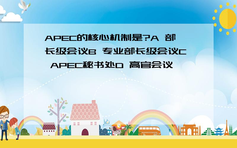 APEC的核心机制是?A 部长级会议B 专业部长级会议C APEC秘书处D 高官会议