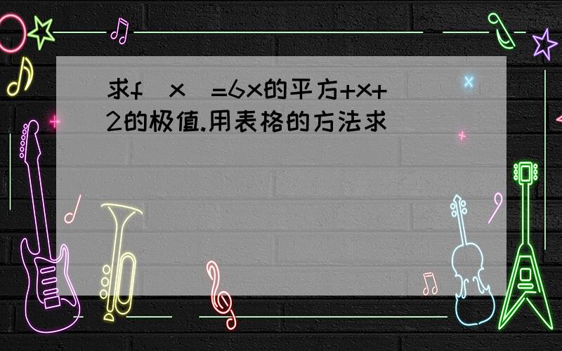 求f（x）=6x的平方+x+2的极值.用表格的方法求