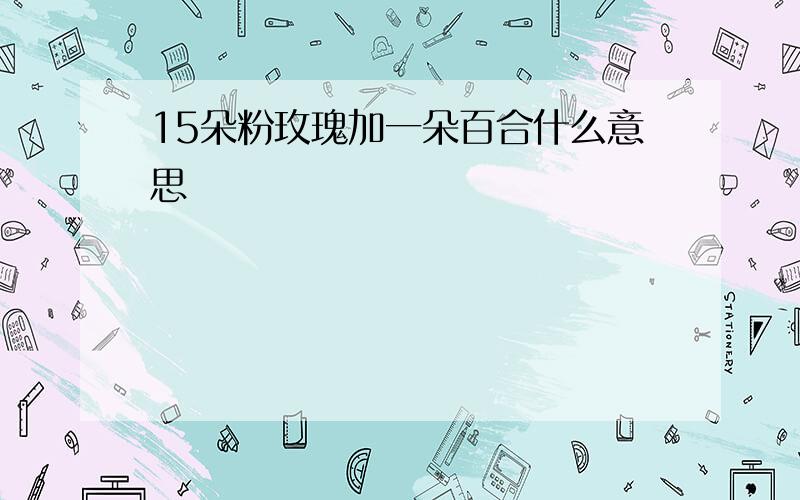 15朵粉玫瑰加一朵百合什么意思