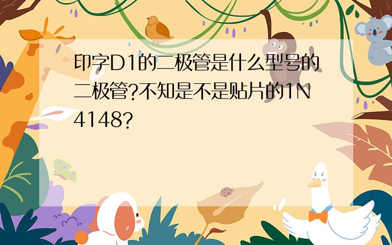 印字D1的二极管是什么型号的二极管?不知是不是贴片的1N4148?