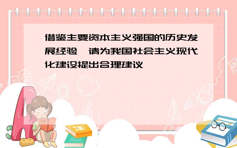 借鉴主要资本主义强国的历史发展经验,请为我国社会主义现代化建设提出合理建议