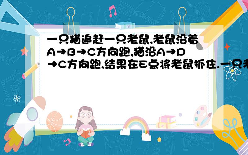 一只猫追赶一只老鼠,老鼠沿着A→B→C方向跑,猫沿A→D→C方向跑,结果在E点将老鼠抓住.一只老鼠和猫速度的比是9:11,C点一E点相距4米.时间相等.求平行四边形的周长.