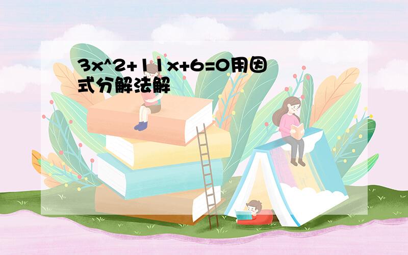 3x^2+11x+6=0用因式分解法解