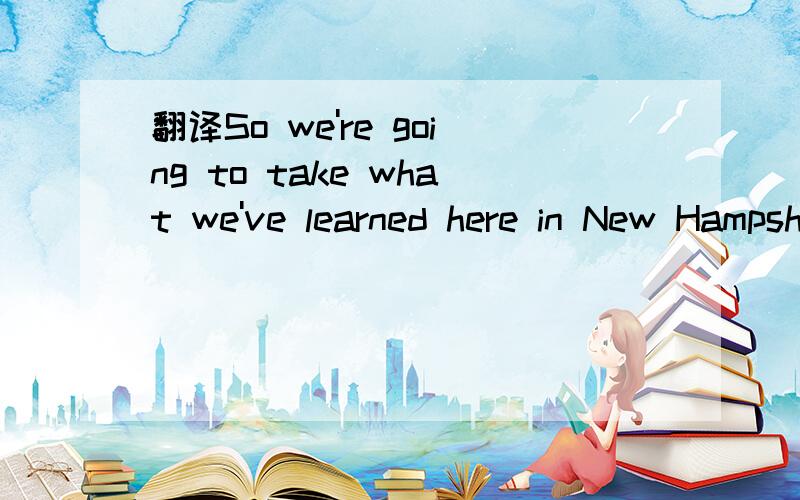 翻译So we're going to take what we've learned here in New Hampshire and we're going to rally on and make our case.We are in it for the long run.