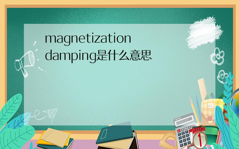 magnetization damping是什么意思