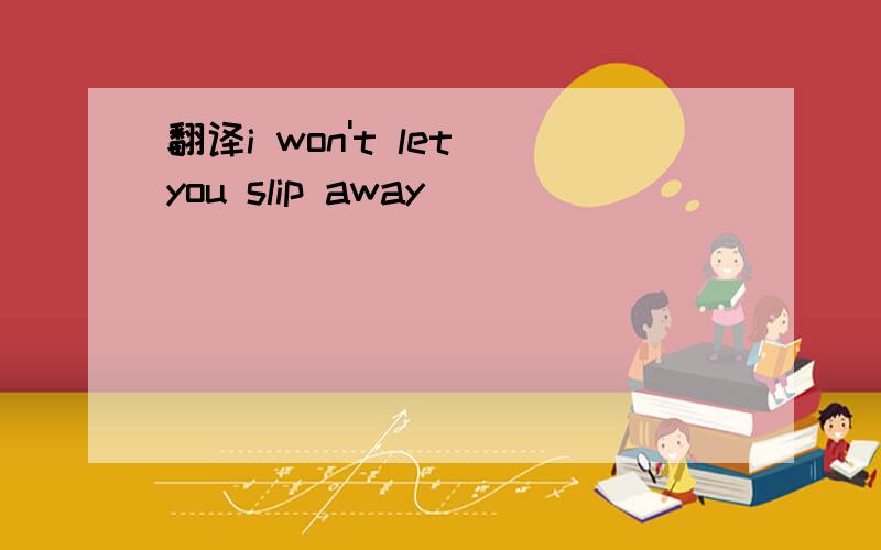 翻译i won't let you slip away