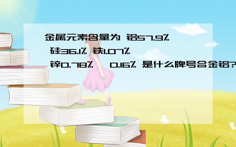 金属元素含量为 铝57.9% 硅36.1% 铁1.07% 锌0.78% 镁0.16% 是什么牌号合金铝?含 铜元素 3.69%