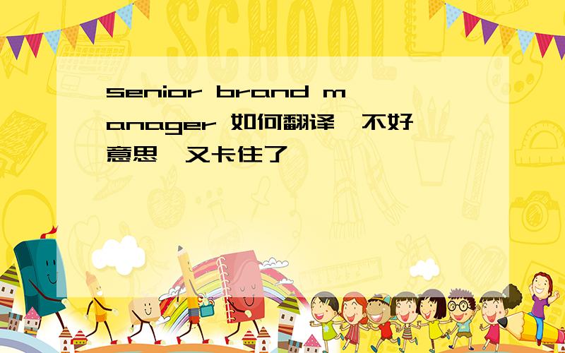 senior brand manager 如何翻译,不好意思,又卡住了