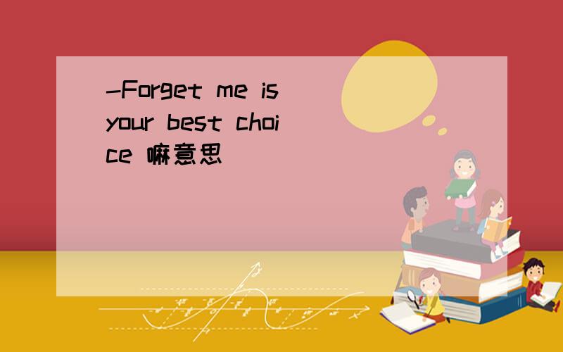 -Forget me is your best choice 嘛意思