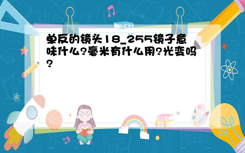 单反的镜头18_255镜子意味什么?毫米有什么用?光变吗?