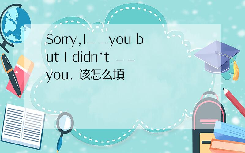 Sorry,I__you but I didn't __you. 该怎么填