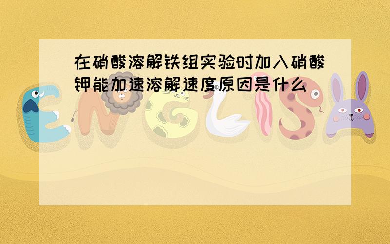 在硝酸溶解铁组实验时加入硝酸钾能加速溶解速度原因是什么