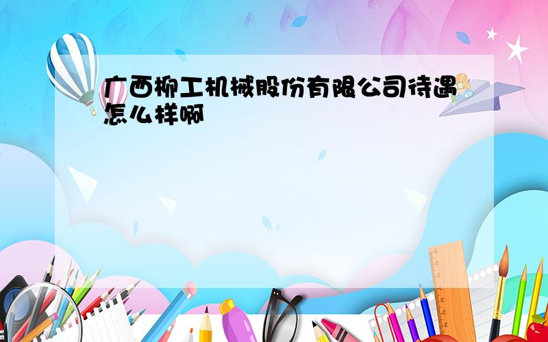 广西柳工机械股份有限公司待遇怎么样啊