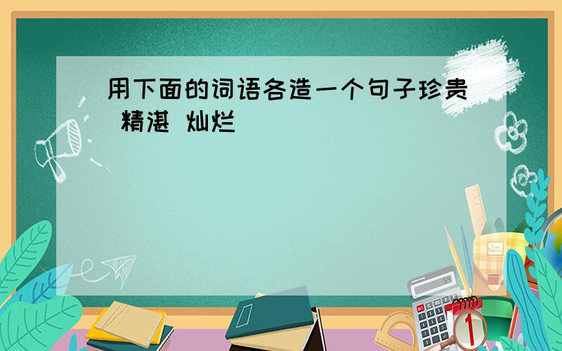 用下面的词语各造一个句子珍贵 精湛 灿烂