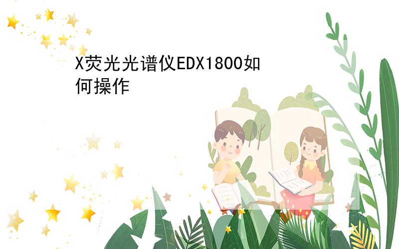 X荧光光谱仪EDX1800如何操作