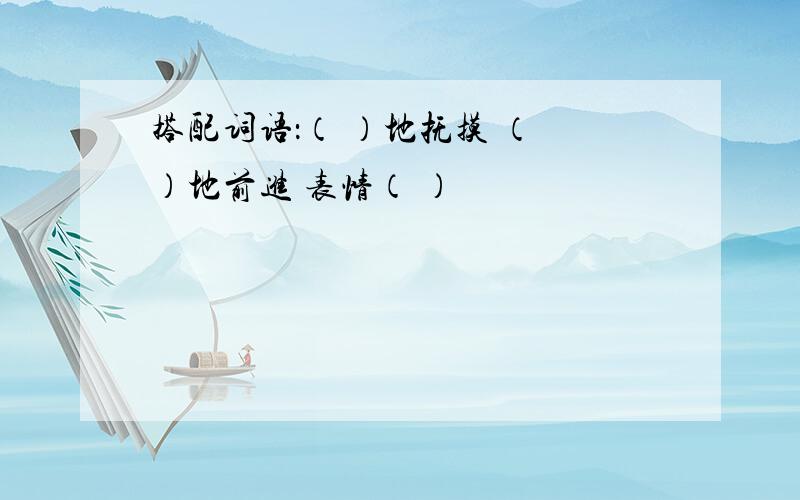 搭配词语：（ ）地抚摸 （ ）地前进 表情（ ）