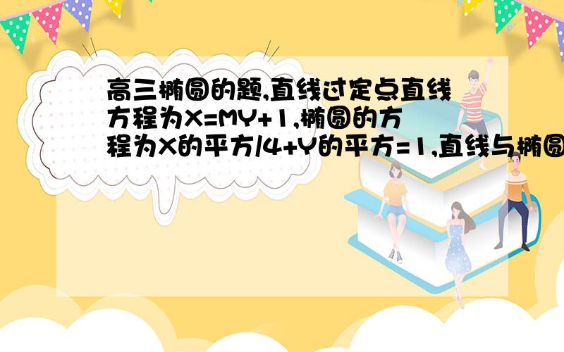 高三椭圆的题,直线过定点直线方程为X=MY+1,椭圆的方程为X的平方/4+Y的平方=1,直线与椭圆交与A,B两点,A点关于X轴的对称点为A1,问直线A1B是否过定点?