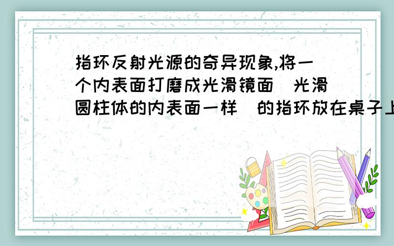 指环反射光源的奇异现象,将一个内表面打磨成光滑镜面（光滑圆柱体的内表面一样）的指环放在桌子上,光源从一定的倾斜角照射,这时候看到指环在桌上（圆周内部）有类似于心形的反射光