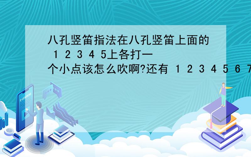 八孔竖笛指法在八孔竖笛上面的 1 2 3 4 5上各打一个小点该怎么吹啊?还有 1 2 3 4 5 6 7 8的旁边打点又该怎么吹?也就是高音（指法）本人愿追加15分,不惜一切代价~我靠!加了这么多分还没人愿意