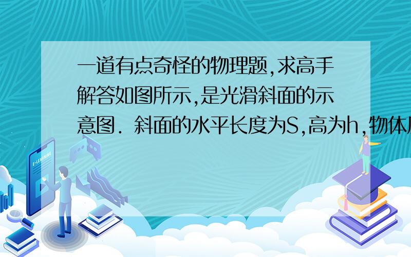 一道有点奇怪的物理题,求高手解答如图所示,是光滑斜面的示意图．斜面的水平长度为S,高为h,物体质量为m,如果用沿斜面向上的力把物体从斜面底端匀速拉到顶端,那么,物体受到的合力为?拉