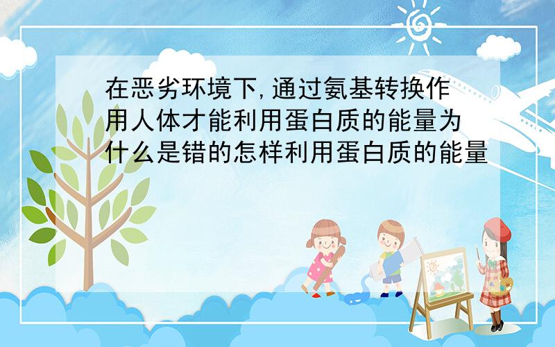 在恶劣环境下,通过氨基转换作用人体才能利用蛋白质的能量为什么是错的怎样利用蛋白质的能量