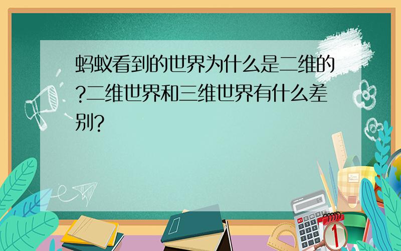 蚂蚁看到的世界为什么是二维的?二维世界和三维世界有什么差别?