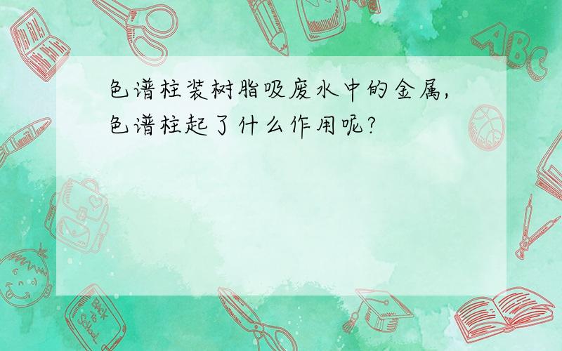 色谱柱装树脂吸废水中的金属,色谱柱起了什么作用呢?