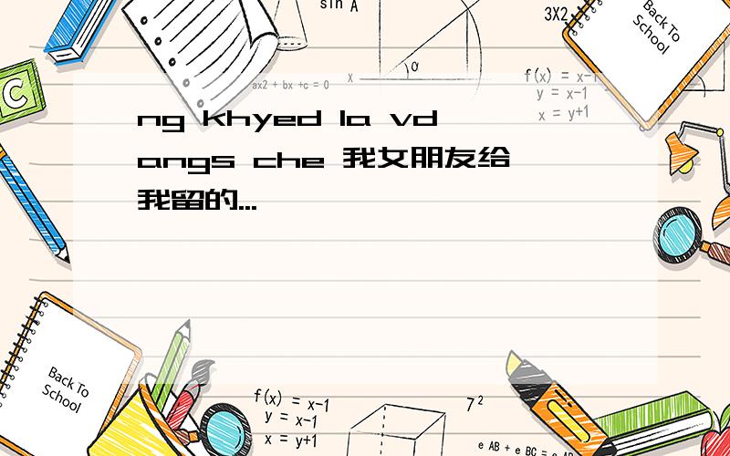 ng khyed la vdangs che 我女朋友给我留的...