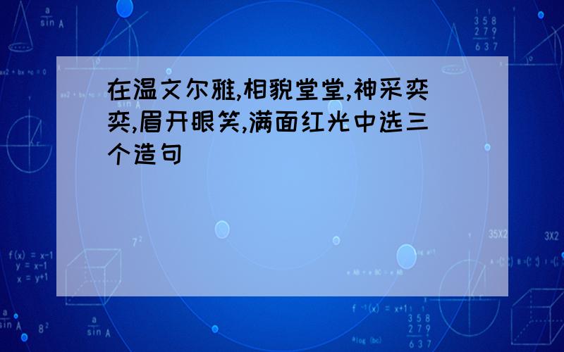 在温文尔雅,相貌堂堂,神采奕奕,眉开眼笑,满面红光中选三个造句