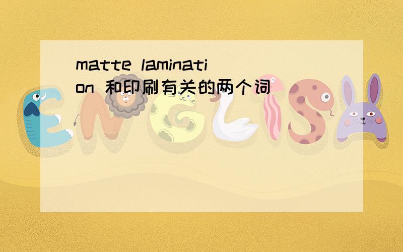 matte lamination 和印刷有关的两个词