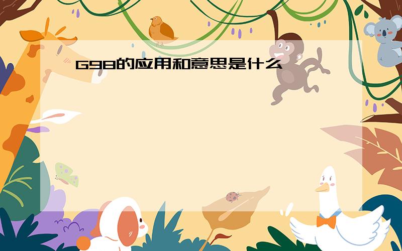 G98的应用和意思是什么