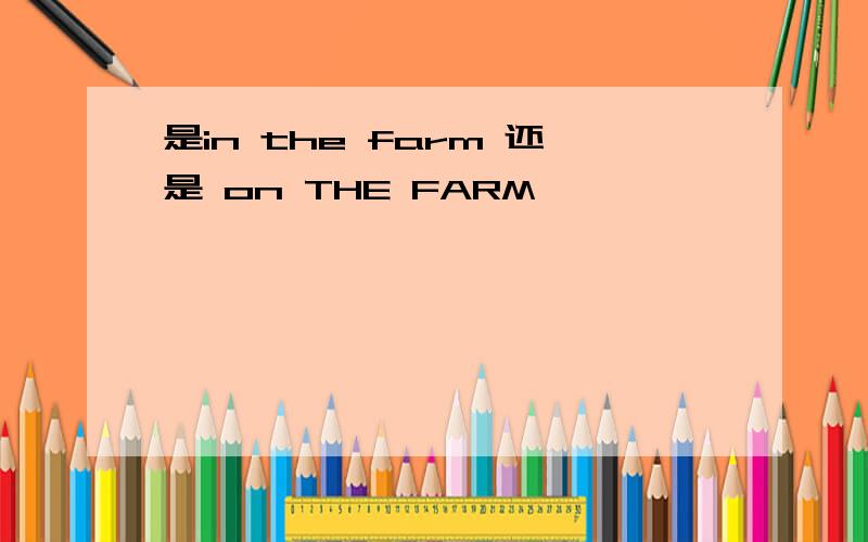 是in the farm 还是 on THE FARM