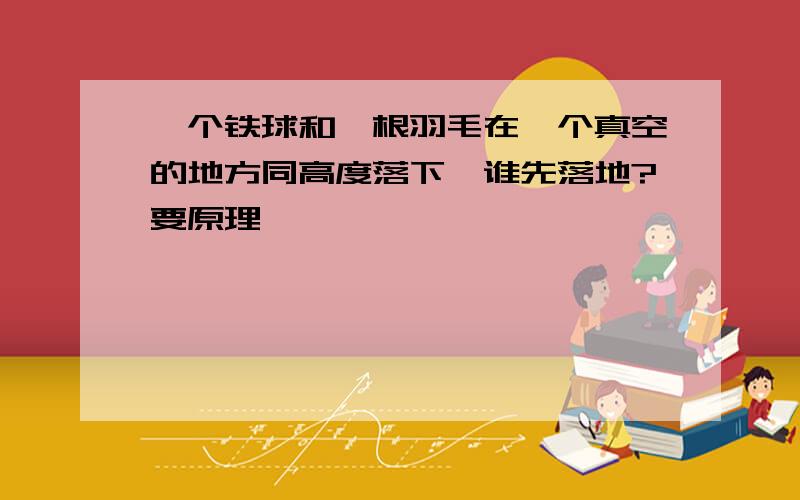 一个铁球和一根羽毛在一个真空的地方同高度落下,谁先落地?要原理