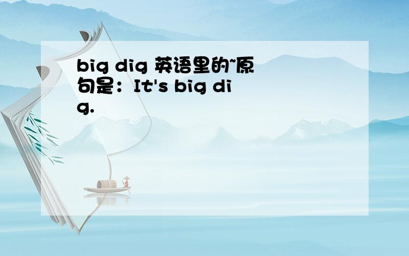 big dig 英语里的~原句是：It's big dig.