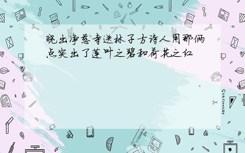 晓出净慈寺送林子方诗人用那俩点突出了莲叶之碧和荷花之红