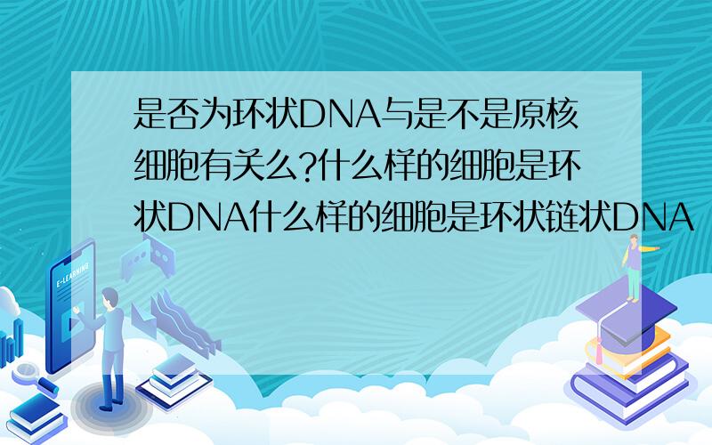 是否为环状DNA与是不是原核细胞有关么?什么样的细胞是环状DNA什么样的细胞是环状链状DNA