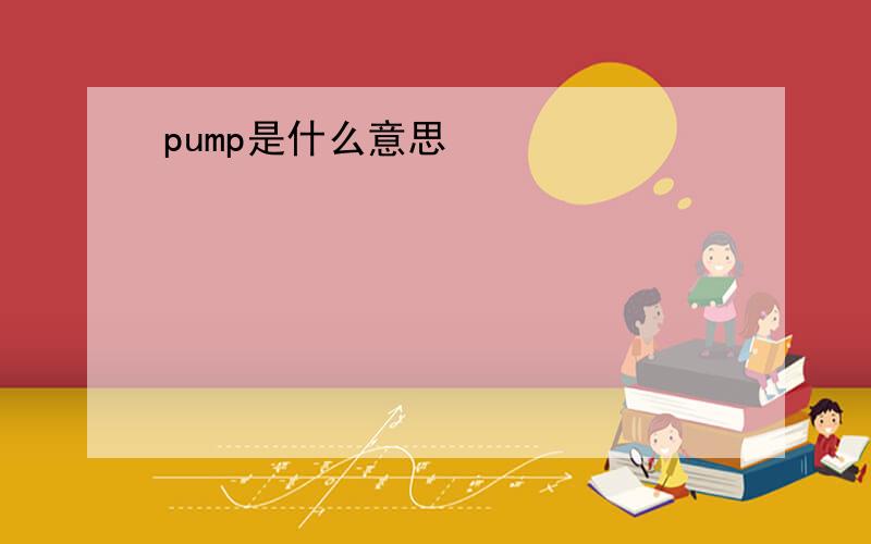 pump是什么意思