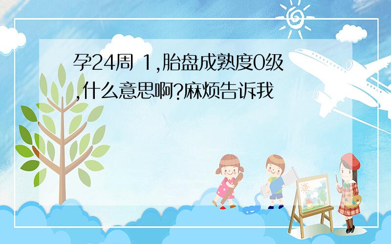 孕24周 1,胎盘成熟度0级,什么意思啊?麻烦告诉我