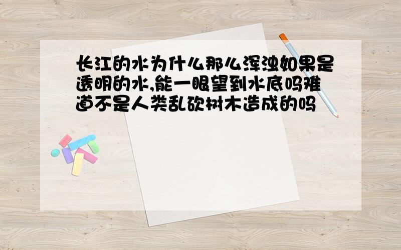 长江的水为什么那么浑浊如果是透明的水,能一眼望到水底吗难道不是人类乱砍树木造成的吗