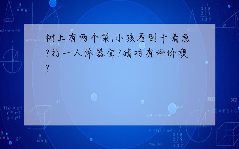 树上有两个梨,小孩看到干着急?打一人体器官?猜对有评价噢?