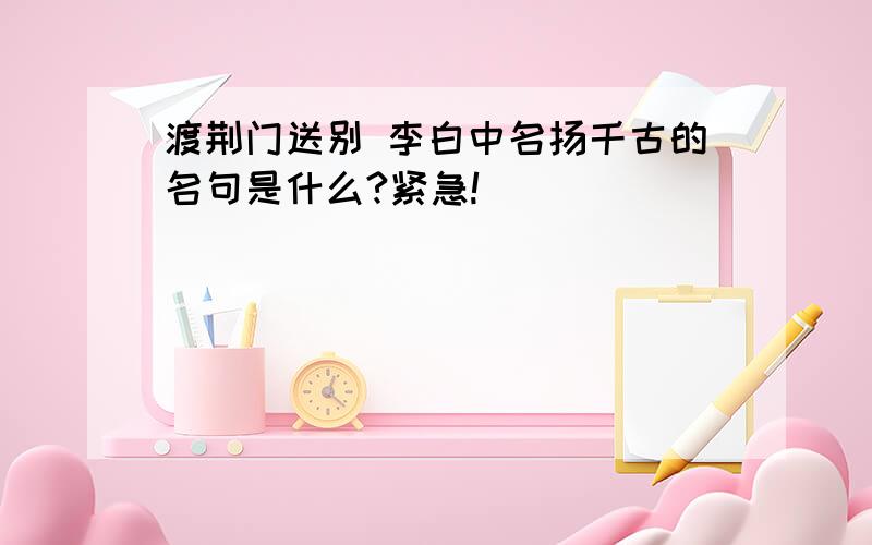 渡荆门送别 李白中名扬千古的名句是什么?紧急!