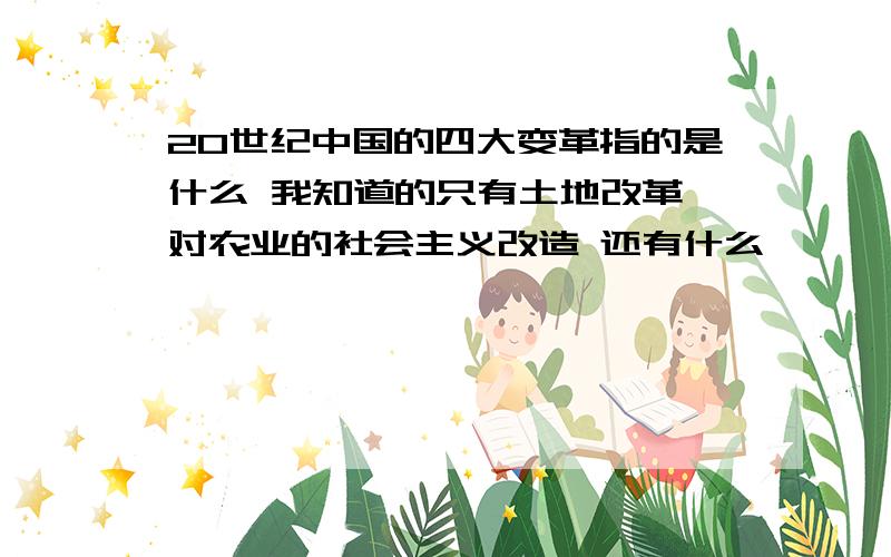 20世纪中国的四大变革指的是什么 我知道的只有土地改革 对农业的社会主义改造 还有什么