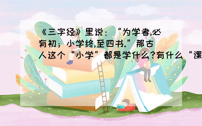 《三字经》里说：“为学者,必有初；小学终,至四书.”那古人这个“小学”都是学什么?有什么“课本”?恳请知者相告,