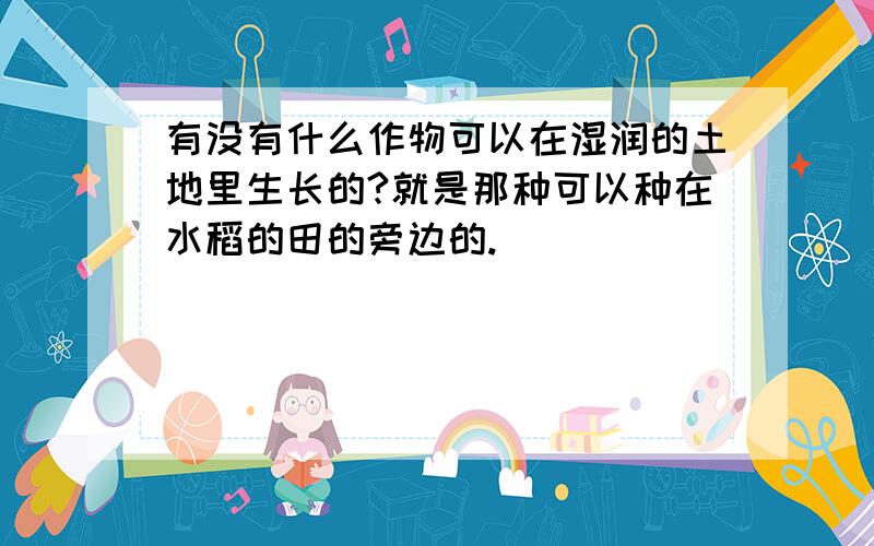 有没有什么作物可以在湿润的土地里生长的?就是那种可以种在水稻的田的旁边的.