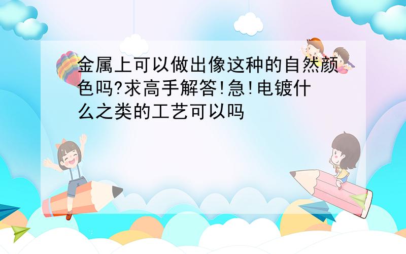 金属上可以做出像这种的自然颜色吗?求高手解答!急!电镀什么之类的工艺可以吗