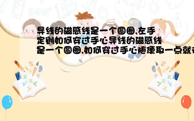 导线的磁感线是一个圆圈,左手定则如何穿过手心导线的磁感线是一个圆圈,如何穿过手心随便取一点就行了吗?两条平行导线互相受力情况如何左手定则阿