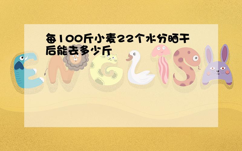 每100斤小麦22个水分晒干后能去多少斤