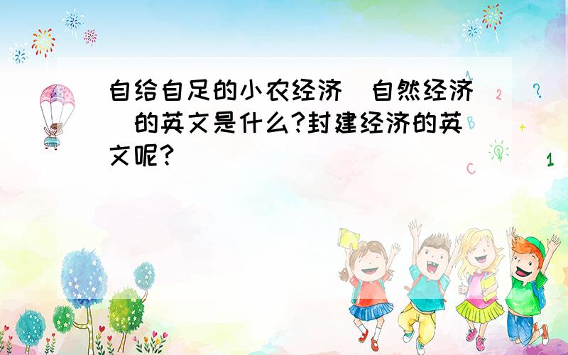 自给自足的小农经济(自然经济)的英文是什么?封建经济的英文呢?